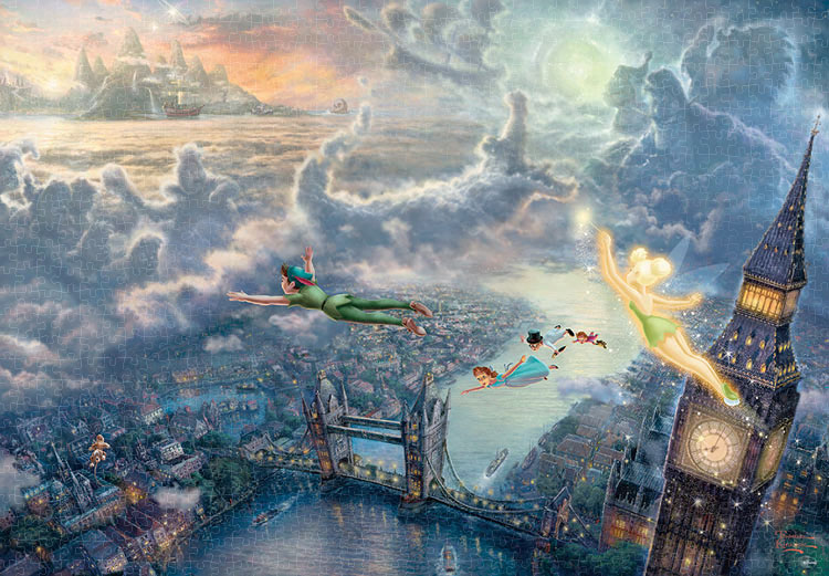 Tinker Bell and Peter Pan Fly to Never Land